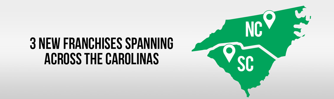 3 New Franchises Spanning Across the Carolinas Mark the Company's Rapid Growth