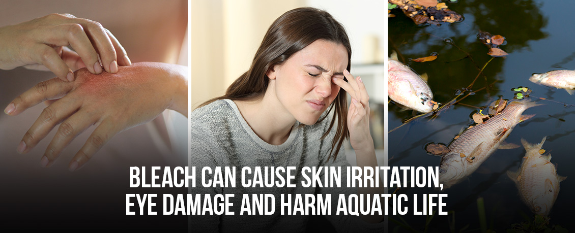 Three Things That Bleach Can Cause: A Rash, Eye Damage, and Harm to Aquatic Life