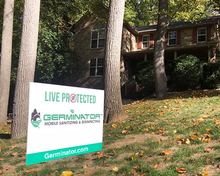 Image of a House with Live protected with Germinator Yard Sign