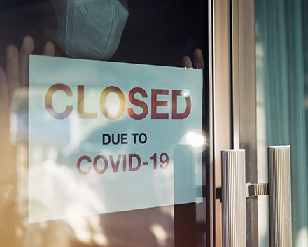 A Business With a 'Closed Due To COVID-19' Sign on Its Door