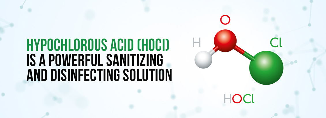 Hypochlorous Acid Molecule Representing This Powerful Sanitizing and Disinfecting Solution