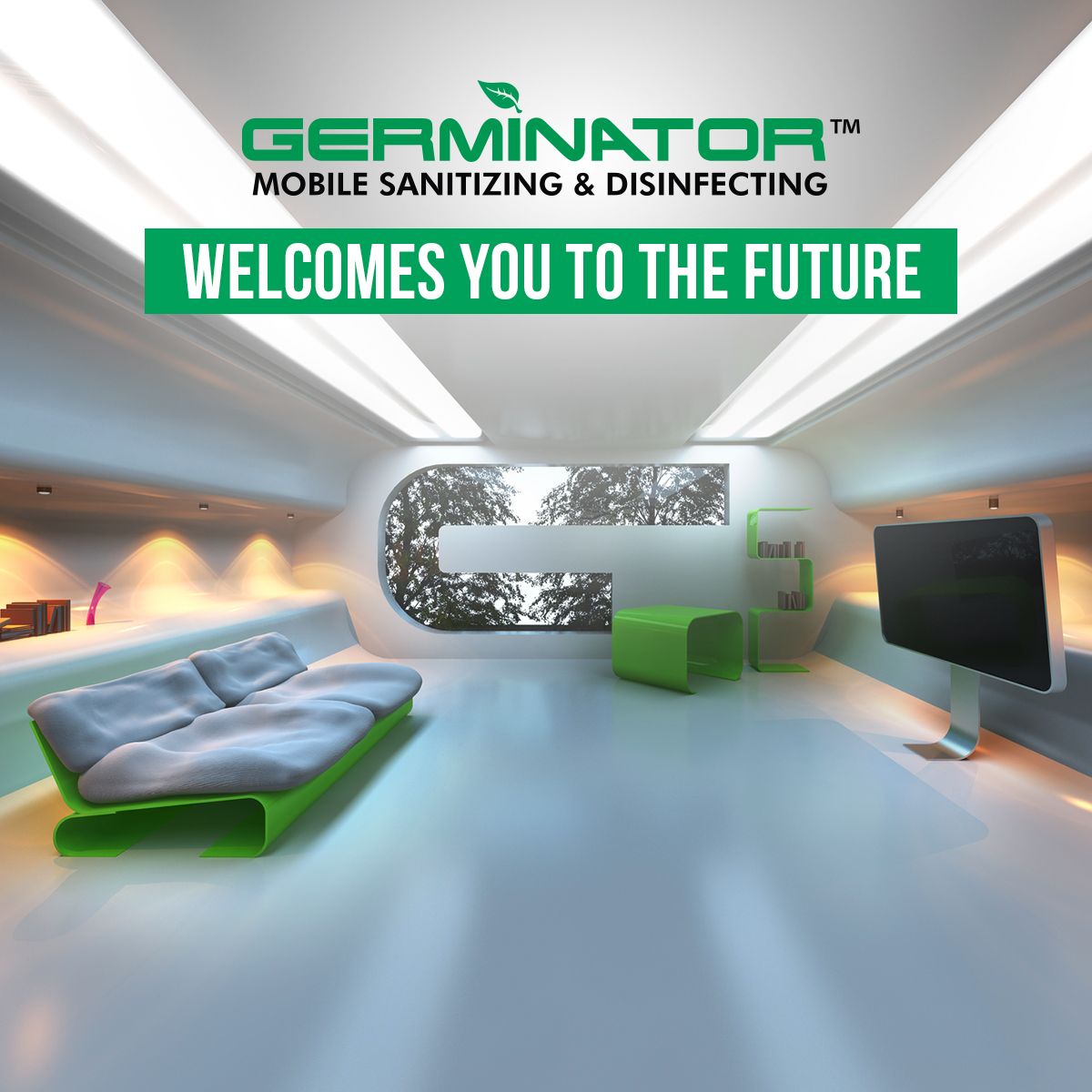Germinator (logo) welcomes you to the future